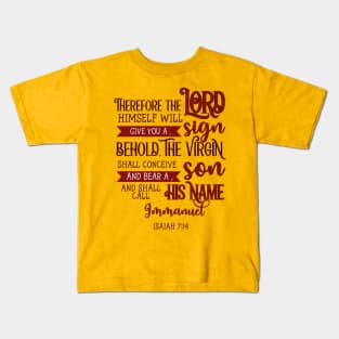 They Shall Call His Name Immanuel - Isaiah 7:14 - Bible Verse - Christian Christmas Kids T-Shirt